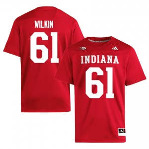 Baylor Wilkin #61 IU Hoosiers Jersey | Pro-Grade Crimson College Football Men Stitched 61502387