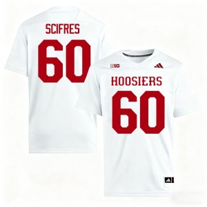 #60 CJ Scifres Hoosiers White Jersey | Authentic Embroidery Men Player Football Gear 36304338