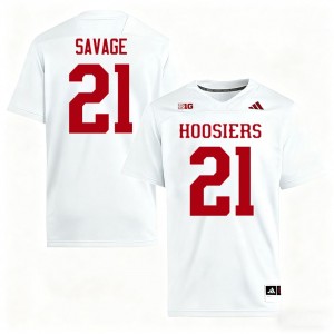 Indiana Jacob Savage #21 White Jersey | Genuine Embroidery NCAA Football Men Apparel 25245435