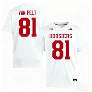 #81 Jaidon Van Pelt Hoosiers White Jersey | Authentic Embroidery Men Player Football Gear 38573677