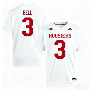 White Jaylen Bell #3 Hoosiers Jersey | Men High School Football Licensed Embroidery 55121054
