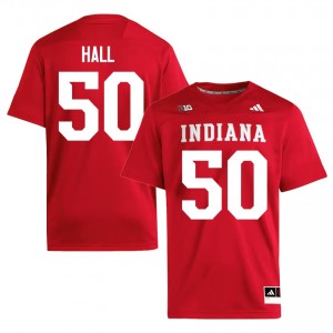 Crimson Jhrevious Hall #50 IU Jersey | Men High School Football Limited Stitched 86333459