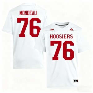 White Kenton Mondeau #76 Indiana Hoosiers Jersey | Men High School Football Moisture Wicking Embroidery 11827799