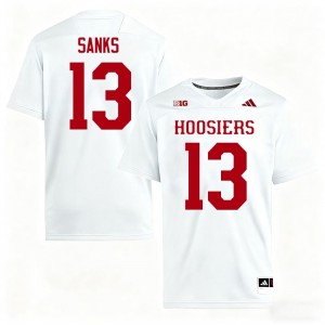 #13 Quan Sanks Indiana White Jersey | Alumni Embroidery Men Player Football Gear 59230333