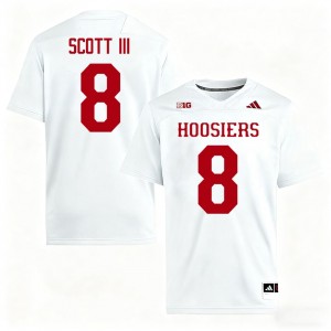 White Stevie Scott III #8 Indiana Hoosiers Jersey | Men High School Football Moisture Wicking Embroidery 80467389