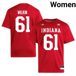 #61 Baylor Wilkin Hoosiers Crimson Jersey | Elite Embroidery Women Player Football Gear 53329343