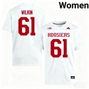 Indiana Hoosiers Baylor Wilkin #61 White Jersey | Genuine Stitch NCAA Football Women Apparel 57683346