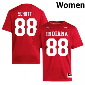 Crimson Brock Schott #88 IU Jersey | Women High School Football Limited Embroidery 19512124