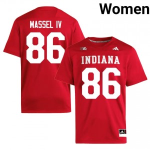 Indiana Hoosiers Bruno Massel IV #86 Crimson Jersey | Premium Embroidery NCAA Football Women Apparel 85588400