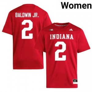 Durable Byron Baldwin Jr. #2 Indiana Hoosiers Crimson Jersey | Women University Football Embroidery Fan Gear 18503349