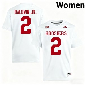 White Byron Baldwin Jr. #2 Indiana Jersey | Women High School Football Moisture Wicking Stitch 59884246