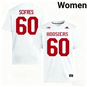 Elite Thread CJ Scifres #60 Indiana Hoosiers White Jersey | Women University Football Stitch Fan Gear 79975093