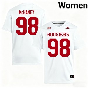 #98 Cam McHaney Indiana Hoosiers White Jersey | Alumni Stitch Women Player Football Gear 21487182