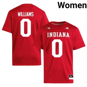 Durable Carson Williams #0 Indiana Hoosiers Crimson Jersey | Women University Football Embroidery Fan Gear 76986445