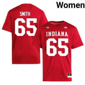 Carter Smith #65 IU Jersey | Pro-Grade Crimson College Football Women Embroidery 73728546