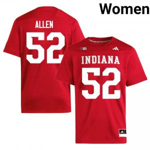 IU Clayton Allen #52 Crimson Jersey | Essential Embroidery NCAA Football Women Apparel 12753318
