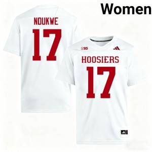 IU Hoosiers Daniel Ndukwe #17 White Jersey | Pro Cut Stitch NCAA Football Women Apparel 65601610