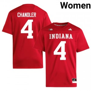 #4 Davion Chandler IU Hoosiers Crimson Jersey | Classic Embroidery Women Player Football Gear 94847937