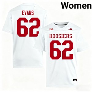 #62 Drew Evans Hoosiers White Jersey | Authentic Stitch Women Player Football Gear 99815276
