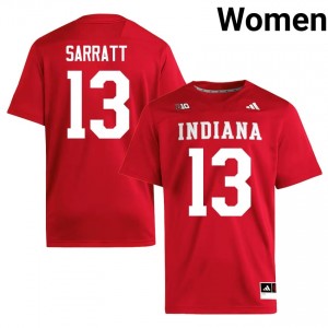 Crimson Elijah Sarratt #13 IU Jersey | Women High School Football Limited Embroidery 44156667