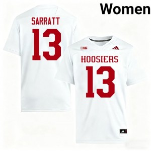 #13 Elijah Sarratt IU Hoosiers White Jersey | Authentic Stitch Women Player Football Gear 72988894