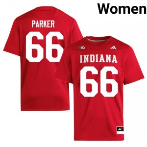 Hoosiers Evan Parker #66 Crimson Jersey | Premium Embroidery NCAA Football Women Apparel 84360444