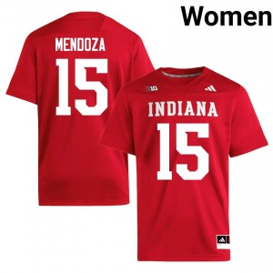 Crimson Fernando Mendoza #15 Hoosiers Jersey | Women High School Football Fresh Embroidery 17932038
