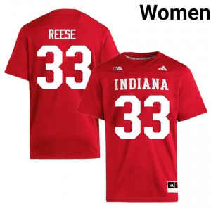 #33 Garrett Reese IU Hoosiers Crimson Jersey | Classic Embroidery Women Player Football Gear 79162690