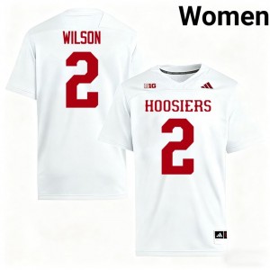 Officially Licensed Grant Wilson #2 IU Hoosiers White Jersey | Women University Football Stitch Fan Gear 97411884