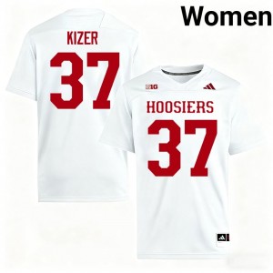 Elite Thread Heath Kizer #37 Indiana Hoosiers White Jersey | Women University Football Stitch Fan Gear 91032924