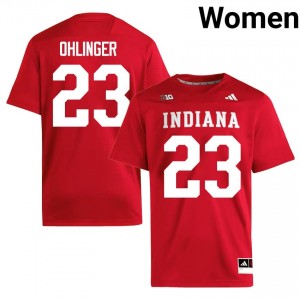 IU Henry Ohlinger #23 Crimson Jersey | Essential Embroidery NCAA Football Women Apparel 47367318