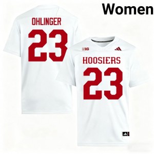Henry Ohlinger #23 IU Hoosiers Jersey | Iconic White College Football Women Stitch 65838358