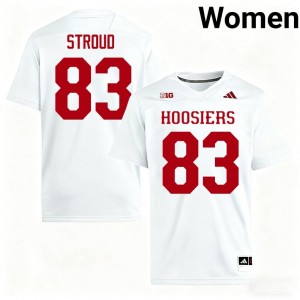 #83 Hunter Stroud IU Hoosiers White Jersey | Authentic Stitch Women Player Football Gear 16558511