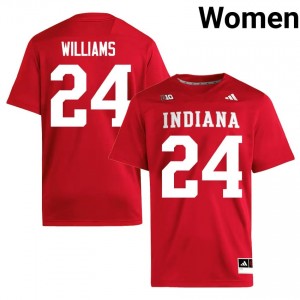 #24 Ja'Dyn Williams Hoosiers Crimson Jersey | Elite Embroidery Women Player Football Gear 78470909