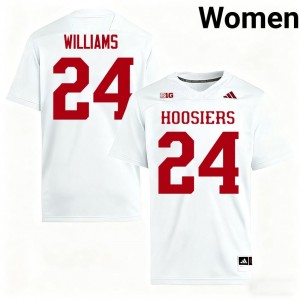 Indiana Hoosiers Ja'Dyn Williams #24 White Jersey | Genuine Stitch NCAA Football Women Apparel 64073869