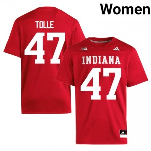 Top-Tier Jackson Tolle #47 IU Hoosiers Crimson Jersey | Women University Football Embroidery Fan Gear 30741056
