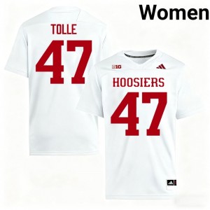 White Jackson Tolle #47 Hoosiers Jersey | Women High School Football Licensed Stitch 97167850