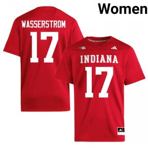 Crimson Jackson Wasserstrom #17 Hoosiers Jersey | Women High School Football Fresh Embroidery 44512308
