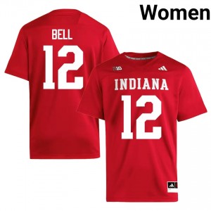 #12 Jacob Bell Indiana Hoosiers Crimson Jersey | Elite Embroidery Women Player Football Gear 10475072