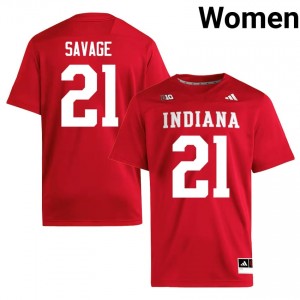 Top-Tier Jacob Savage #21 IU Hoosiers Crimson Jersey | Women University Football Embroidery Fan Gear 90901732