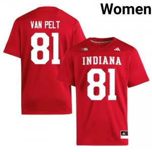 Jaidon Van Pelt #81 Hoosiers Jersey | Exclusive Crimson College Football Women Embroidery 10229634
