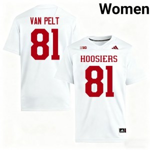 Elite Thread Jaidon Van Pelt #81 Indiana Hoosiers White Jersey | Women University Football Stitch Fan Gear 24828601