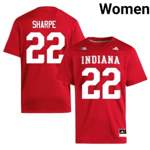 IU Jamari Sharpe #22 Crimson Jersey | Essential Embroidery NCAA Football Women Apparel 58385660