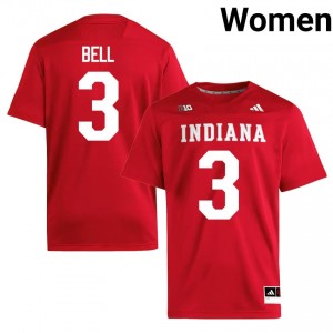 Hoosiers Jaylen Bell #3 Crimson Jersey | Premium Embroidery NCAA Football Women Apparel 66067104