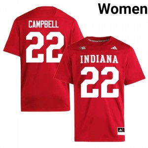 Jayreon Campbell #22 Indiana Hoosiers Jersey | Exclusive Crimson College Football Women Embroidery 64932652
