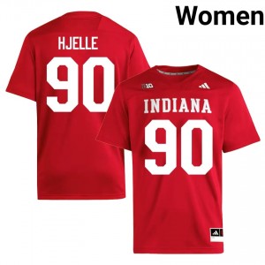 Durable Joe Hjelle #90 Hoosiers Crimson Jersey | Women University Football Embroidery Fan Gear 34187348