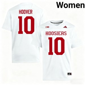 Indiana Josh Hoover #10 White Jersey | Genuine Stitch NCAA Football Women Apparel 36126082