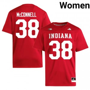 IU Hoosiers Kaden McConnell #38 Crimson Jersey | Essential Embroidery NCAA Football Women Apparel 22327747