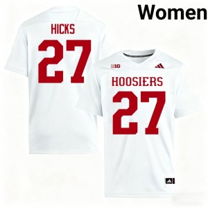 White Kasmir Hicks #27 Indiana Jersey | Women High School Football Moisture Wicking Stitch 76105024