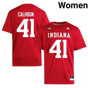Crimson Keishaun Calhoun #41 IU Jersey | Women High School Football Limited Embroidery 87825428